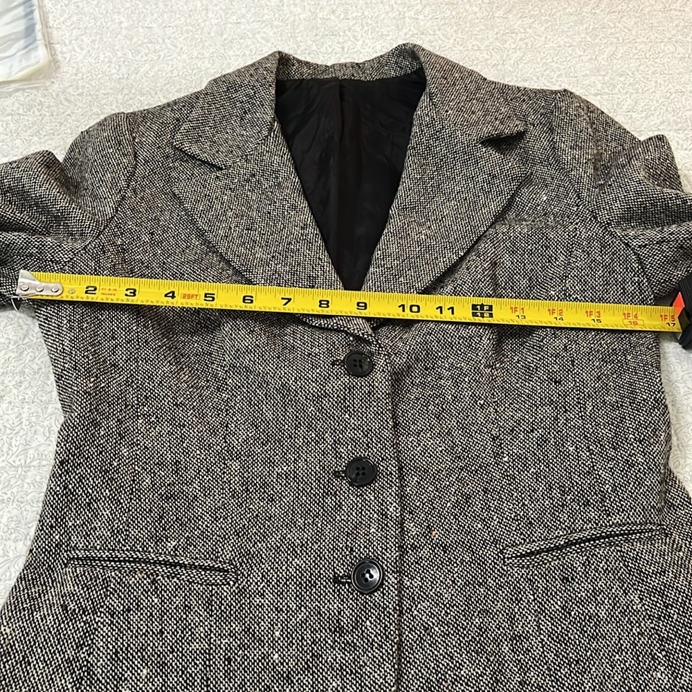 Vintage Trousers Up | Women's Gray Tweed Blazer | Sz 7-8 - Picture 7 of 8